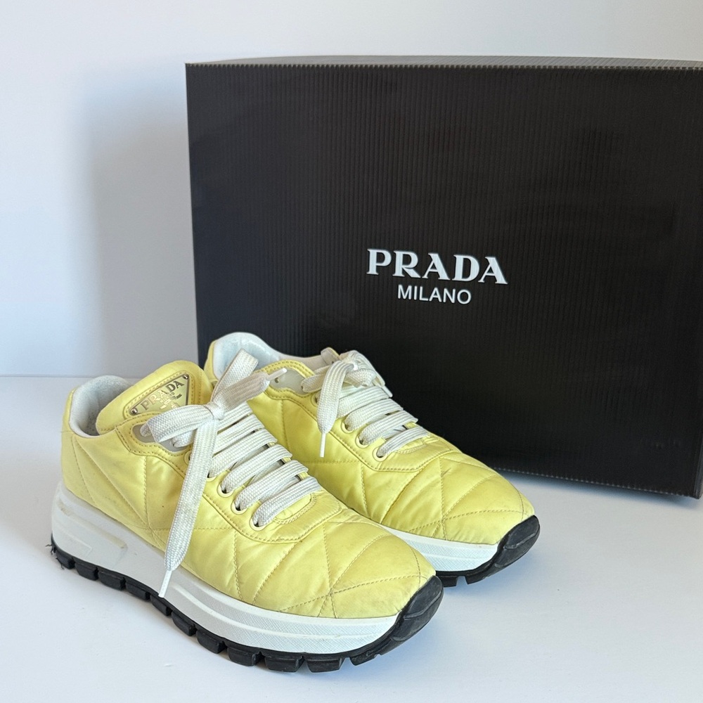 Prada Lemon Quilted Sneakers